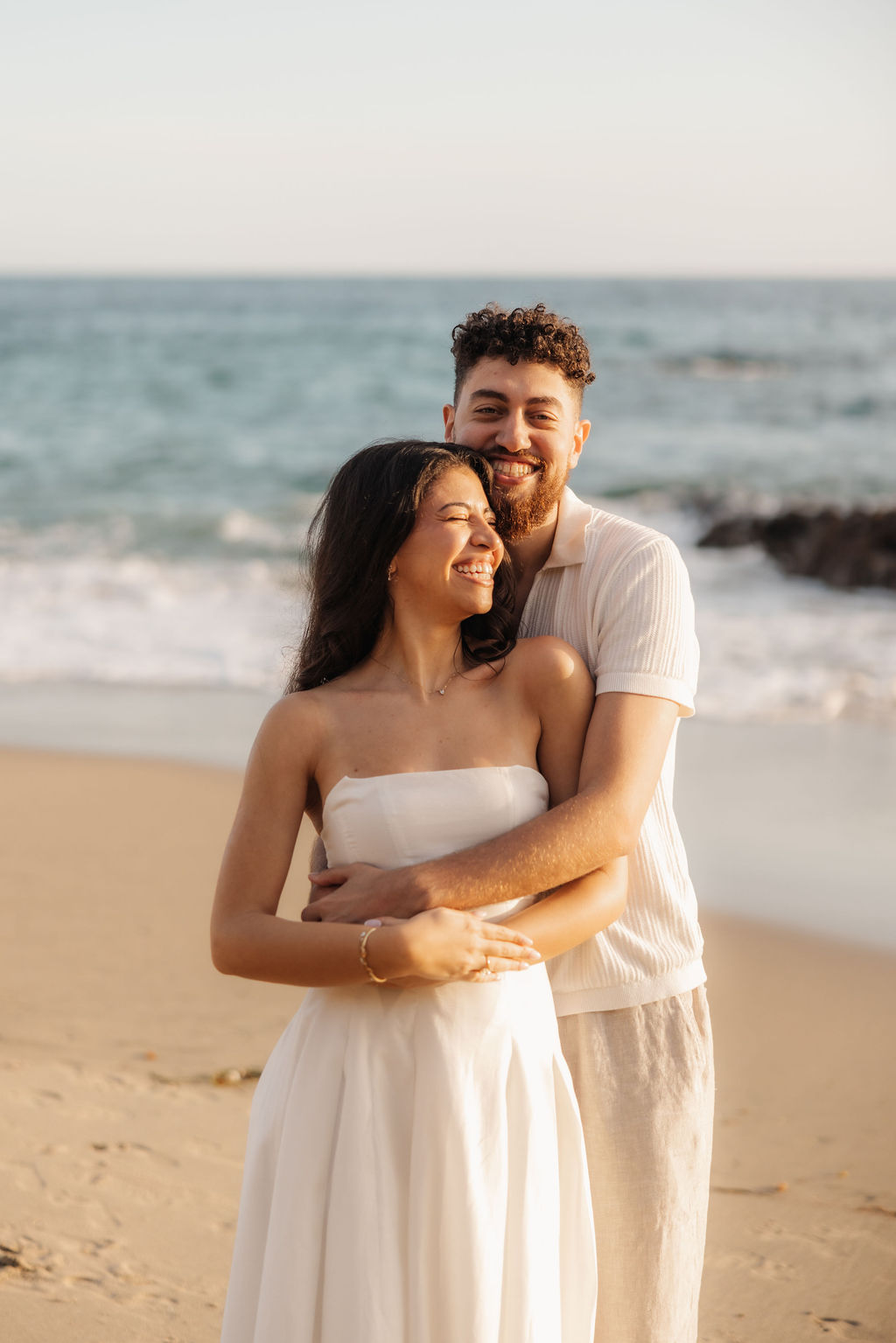 Intimate sunset beach couple portraits in Southern California by Trevor Morrison Photography